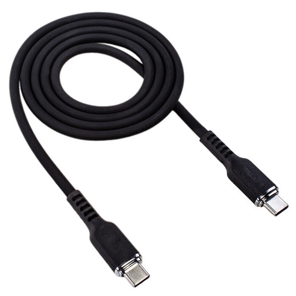 Кабель USB "WALKER" C795, 60W, Type-C-Type-C, поддержка PD, мягкий силикон, черный
