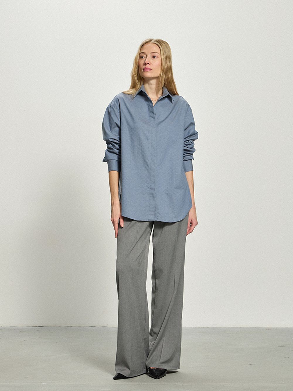 Рубашка Хельсинки голубая фланель