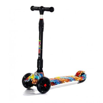 Самокат детский трехколёсный со светящимися колёсами Micar Rider Ultra Print Urban 135 мм