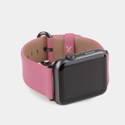 Ремешок для Apple Watch 40/41/42 mm из кожи теленка, розового цвета