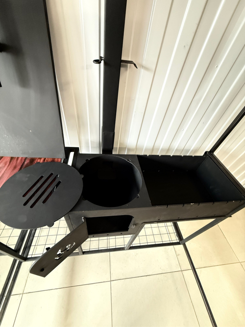 Мангальная зона простая 5 мм с печью под казан