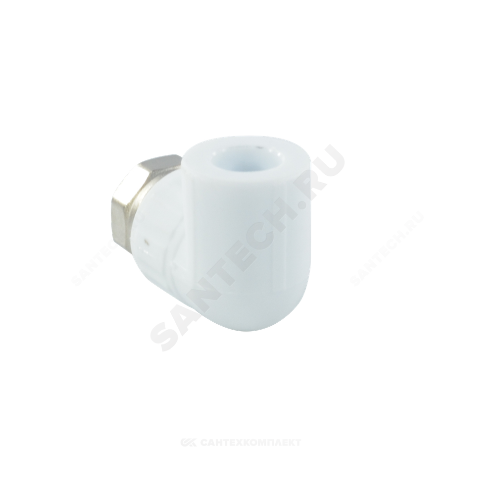 Угольник PP-R комбинированный белый Дн 20х1/2" с накидной гайкой VALFEX 10138020