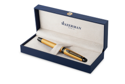 Ручка- роллер WatermanExpert GoldF BLK в подарочной упаковке