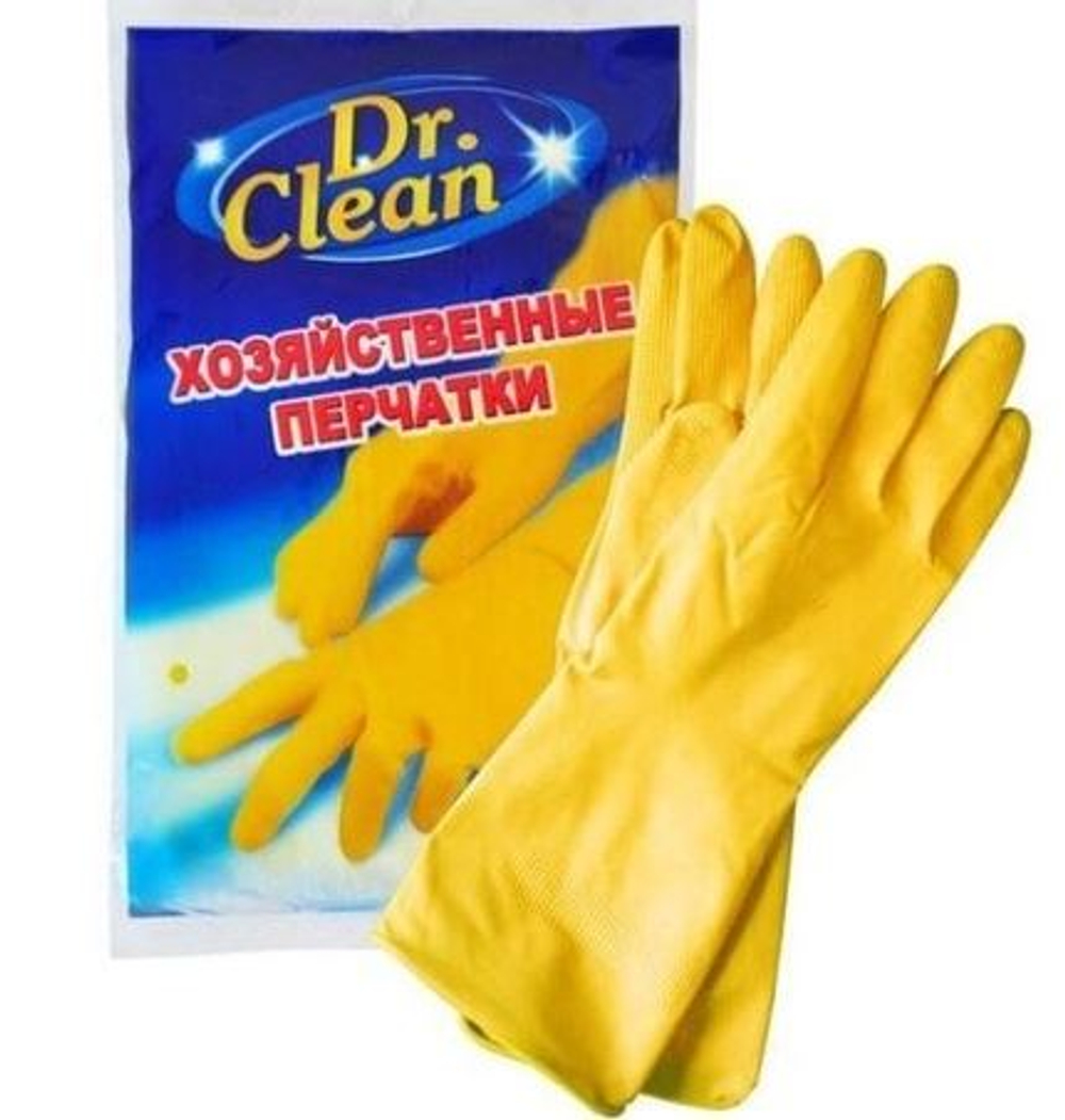 Перчатки хозяйственные резина, размер L, Dr.Clean (12пар/240пар)