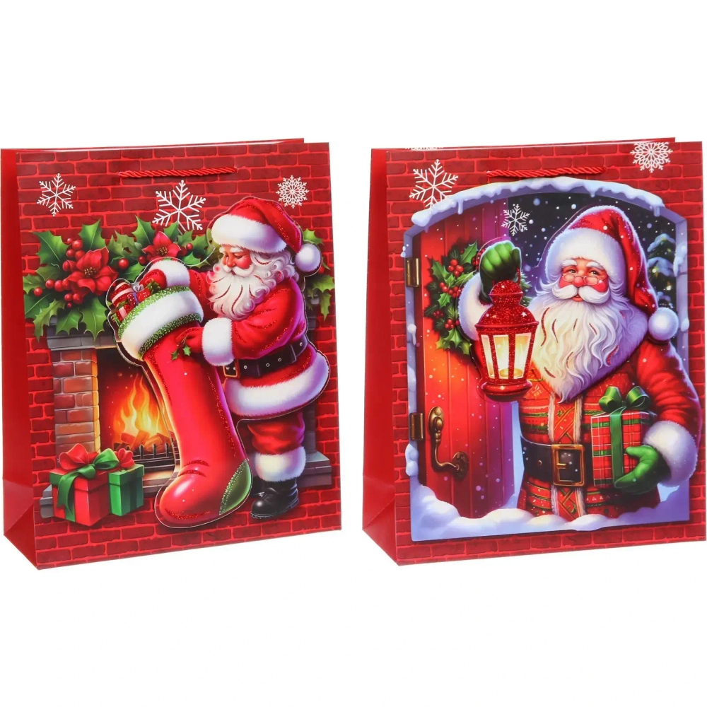 Пакет подарочный «Добрый Дедушка Мороз» 32X26X10 см
