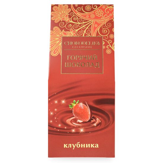 Ложка шоколадная Горячий шоколад белый "Клубника", 50 гр, в коробке