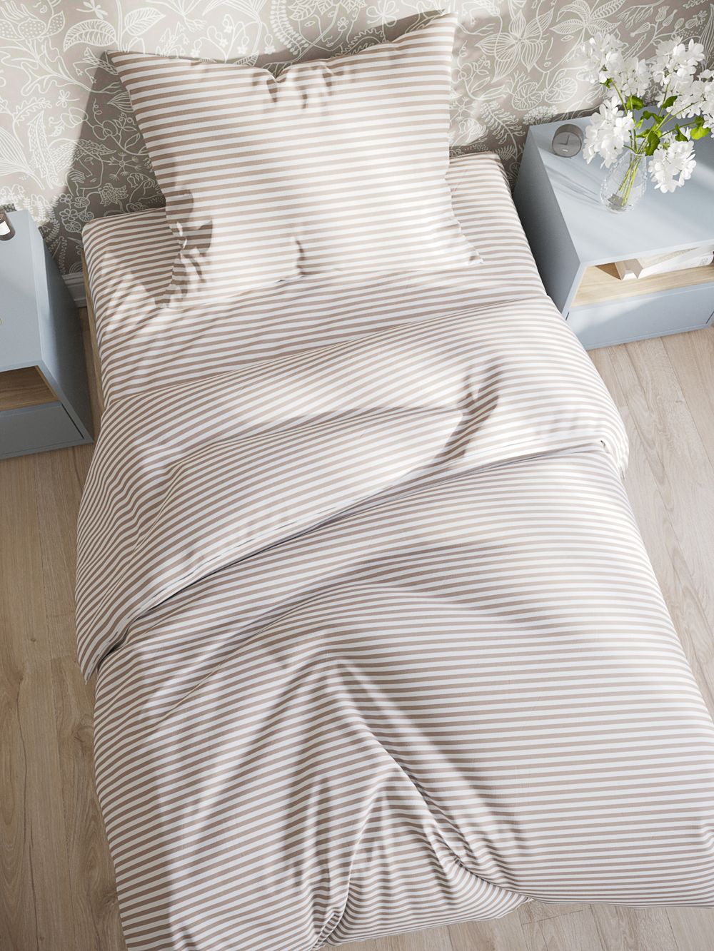 Постельное белье поплин Сказка "Анна" 1,5-сп Наволочка 50х70 см 1 шт Простынь 150x215 см Пододеяльник 145x215 см