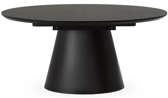 Обеденный стол Black Wood раздвижной черный МДФ 160-200