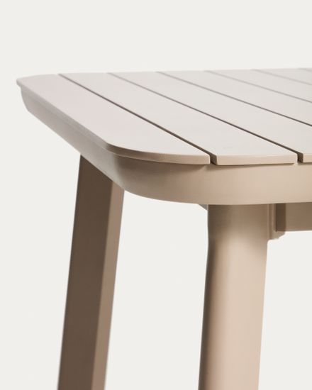 Раздвижной уличный стол Izola из алюминия с бежевой отделкой, 220 (280) x 100 см