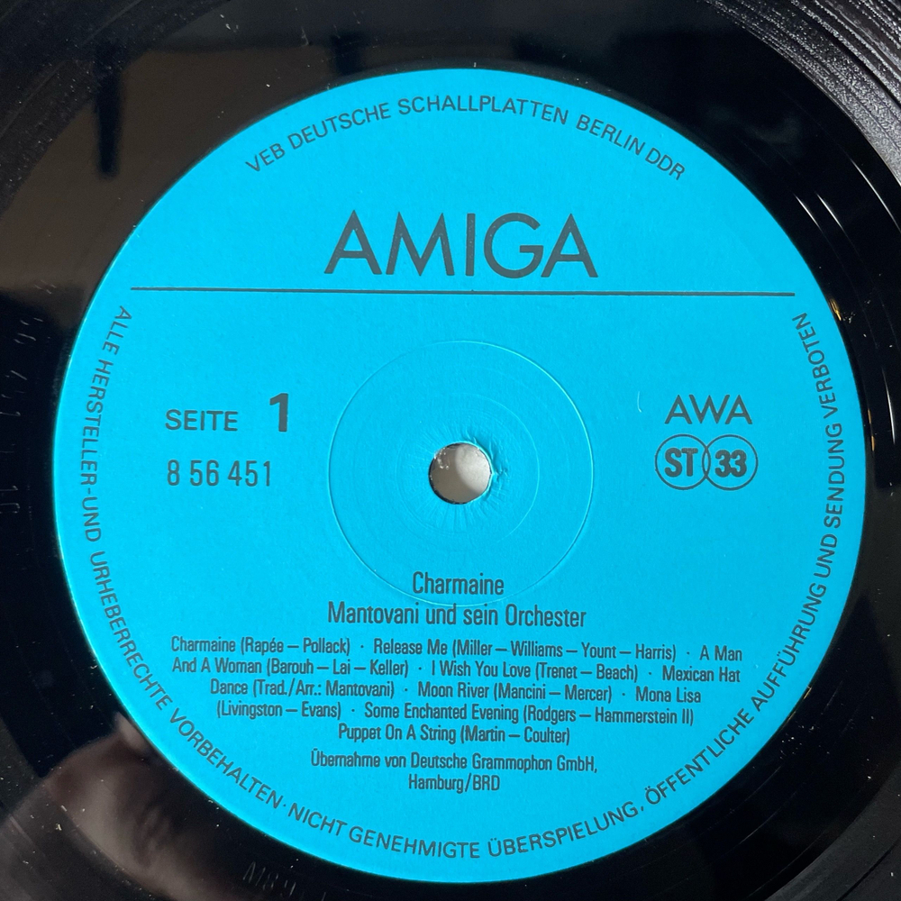 Винтажная виниловая пластинка LP Mantovani Und Sein Orchester,Mantovani and His Orchestra, Charmaine (ГДР 1989)