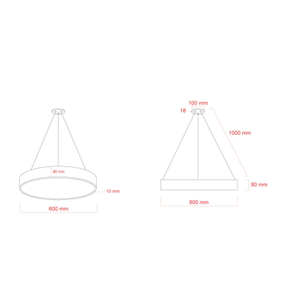 Светильник LED ЭРА Geometria SPO-131-W-40K-045 Ring 45Вт 4000K 4000Лм IP40 600*80 белый подвесной драйвер внутри | Декоративные светильники Geometria
