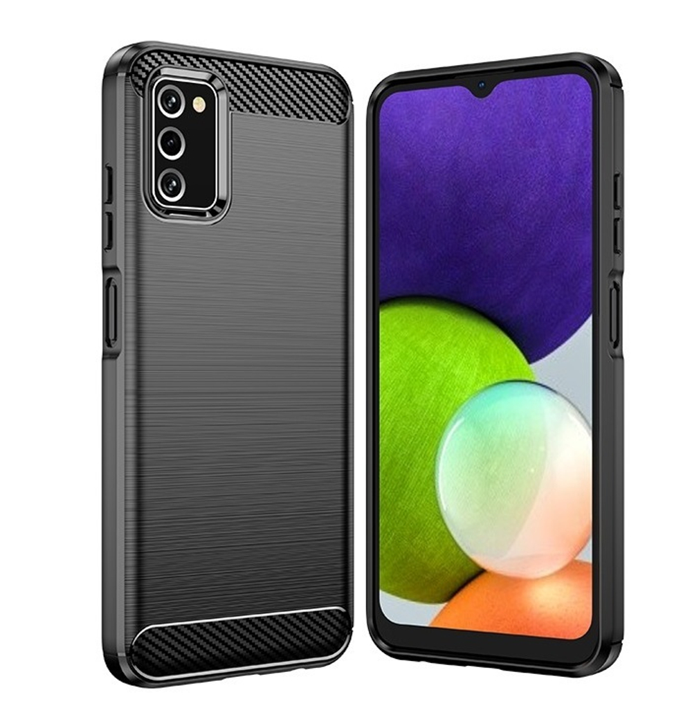 Чехол черного цвета на Samsung Galaxy M32 5G, мягкий отклик кнопок, серия Carbon от Caseport