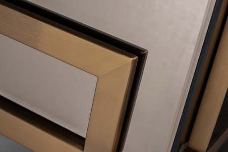 Консоль зеркальная с 2-мя ящиками зеркало 120х42х76см Garda Decor бронза/золото