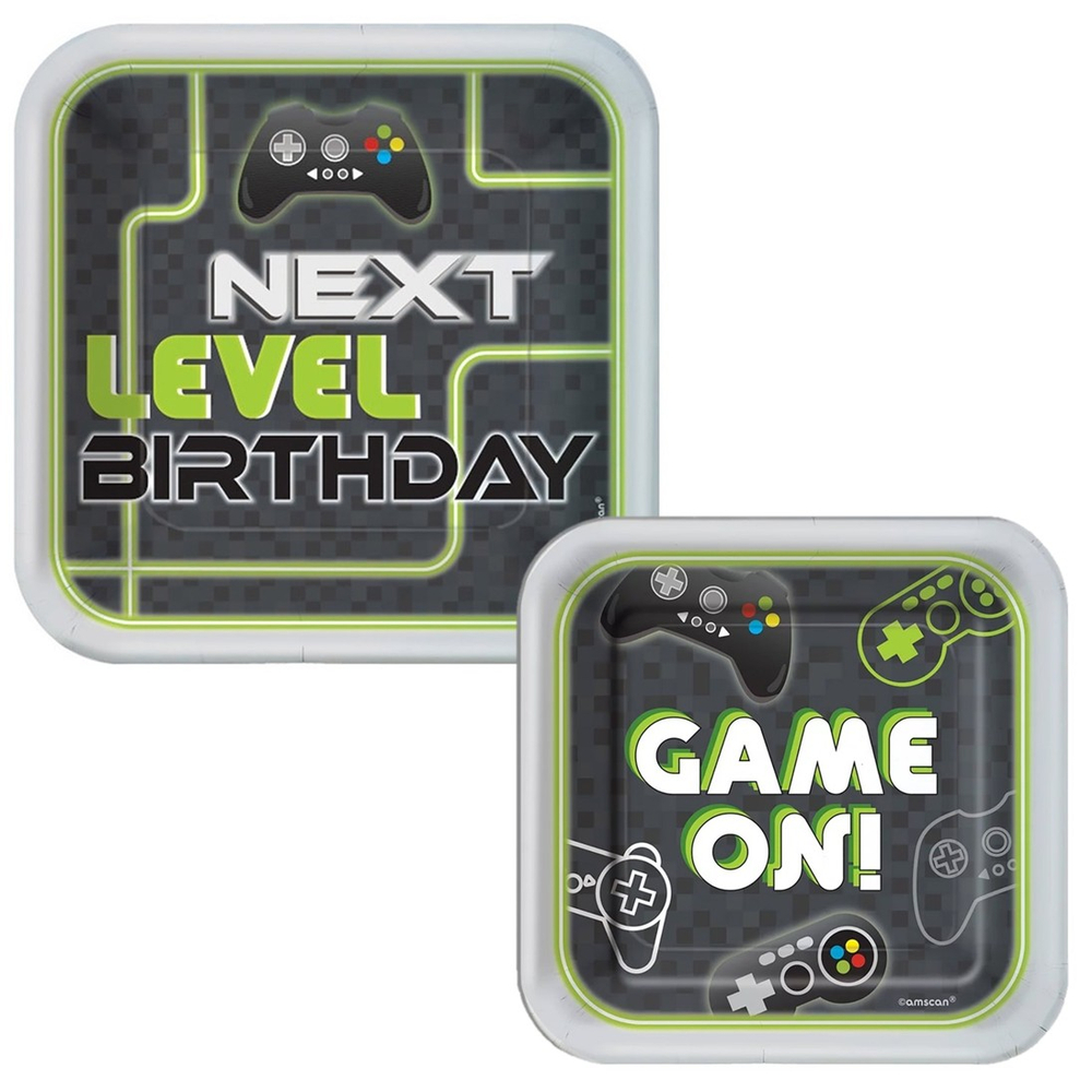 Тарелки бумажные квадратные «GAME ON. NEXT LEVEL», 17/ 23 см, 8 шт