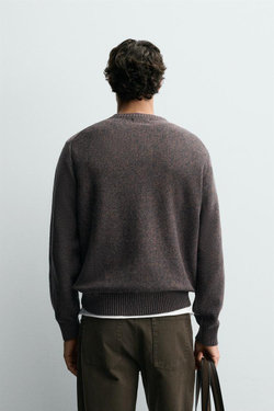 ZARA ДЖЕМПЕР С ВОРОТНИКОМ НА ПУГОВИЦАХ, КОРИЧНЕВЫЙ