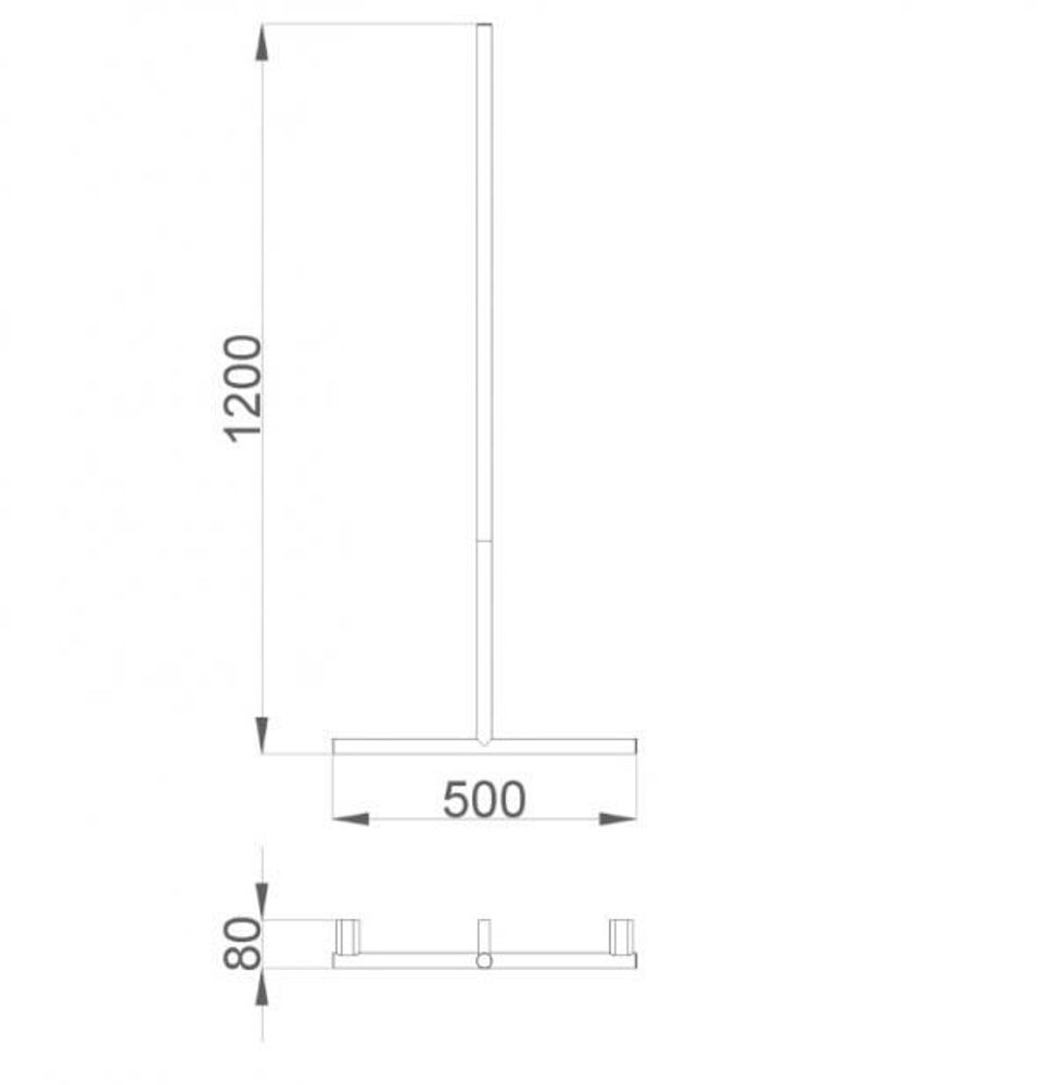 Поручень Т-образный латунь SANTORINI 16344.B глянцевый