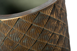 Кашпо напольное d37x90см Garda Decor c золотым геометричным орнаментом