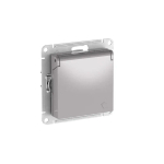 ATLASDESIGN РОЗЕТКА с заземлением со шторками с крышкой,16А,IP20, мех.,быстрозажим. клем., АЛЮМИНИЙ