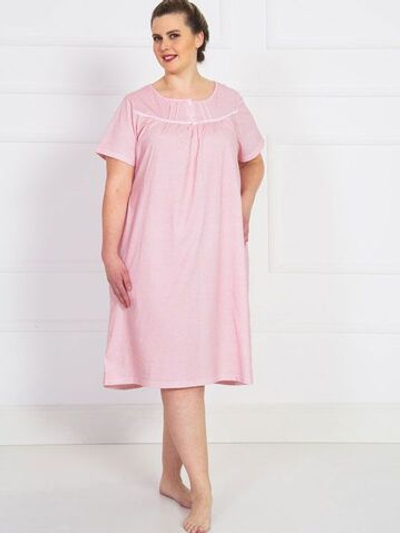 Свободная домашняя сорочка с коротким рукавом (Размер: XL) (Цвет: розовый)