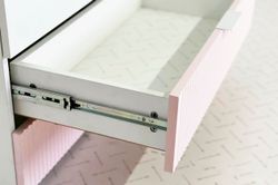 Шкаф двухдверный "Зефир" 108.01,(Белое дерево/пудра розовая(эмаль),