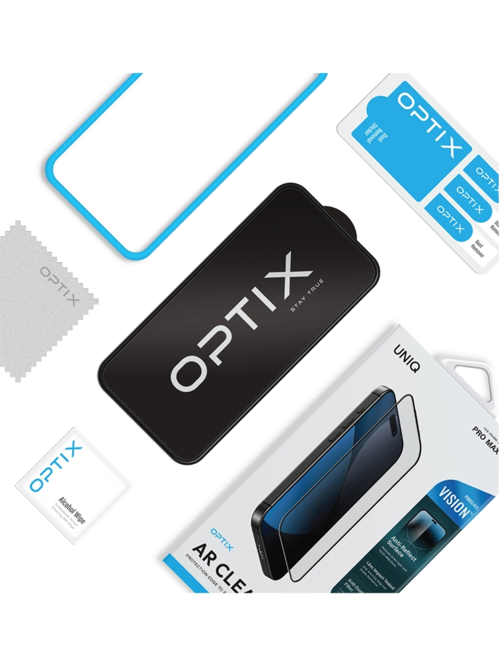 Uniq стекло для iPhone 17 Pro Max OPTIX Privacy Anti-Dust Filter Black (+installer)
