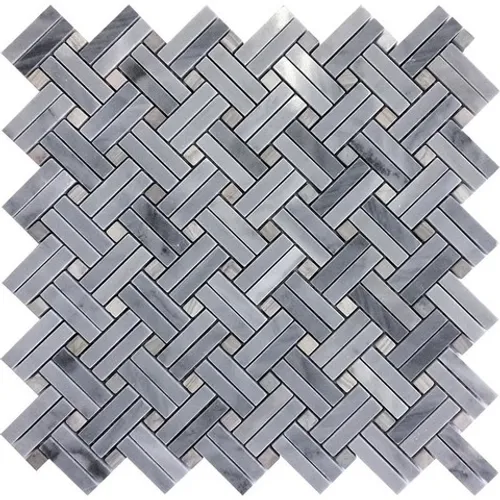 TCSE-03 Эксклюзивная мозаика мрамор Natural Seattle серый плетение глянцевый