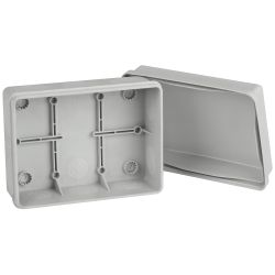 Распаячная коробка ЭРА KOR-150-110-70-11g-2MP двухкомпонентная HF стойкая к УФ 150х110х70мм серая прямой монтаж IP67