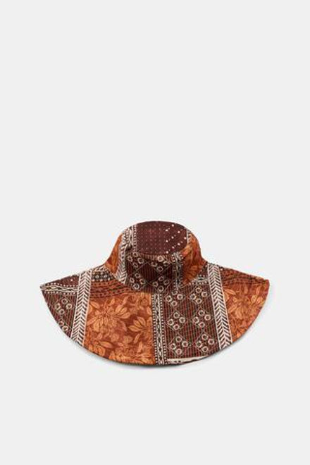 ZARA ПАНАМА С ПРИНТОМ ПЭЧВОРК, ЦВЕТ ЖЖЕНОГО АПЕЛЬСИНА