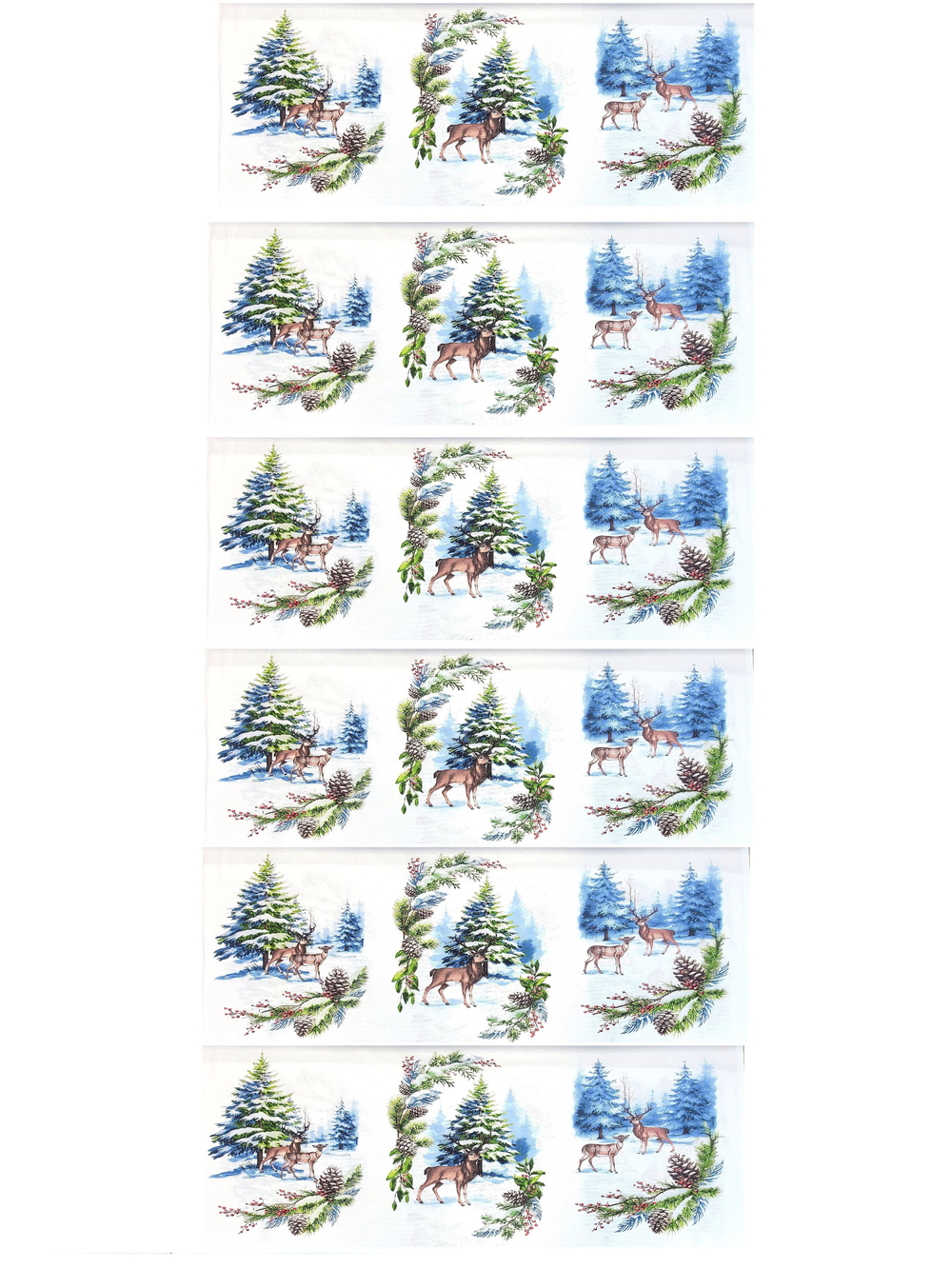 Ткань рогожка Снежный Олень , хлопок 100%, 150 см. Отрез 150х378 см (6 купонов)