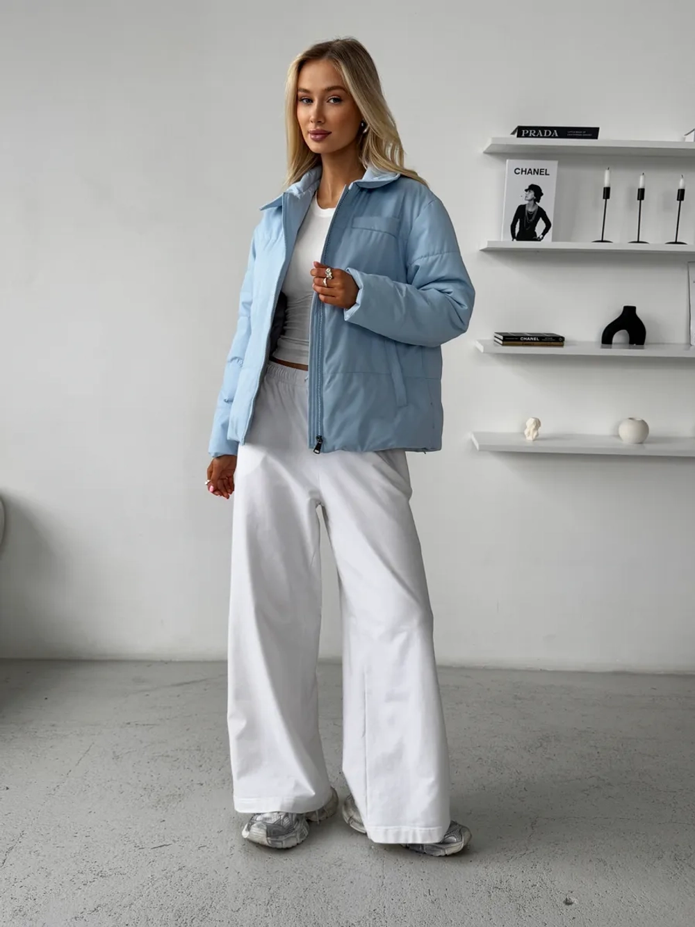 Куртка осенняя с отложным воротником