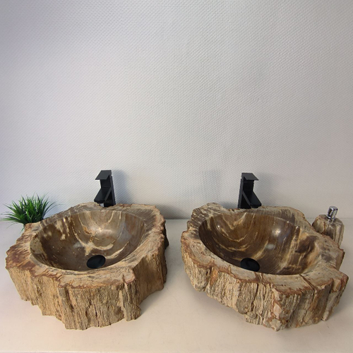 Раковина из окаменелого дерева ПАРА! OD-66073 52*45*15 из натурального камня