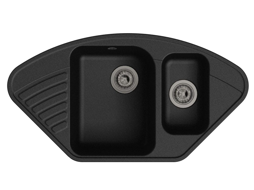 GranFest QUARZ (ECO-14) Мойка  угл.1,5 чаш. 930*500 (черный) арт.GF-Z--