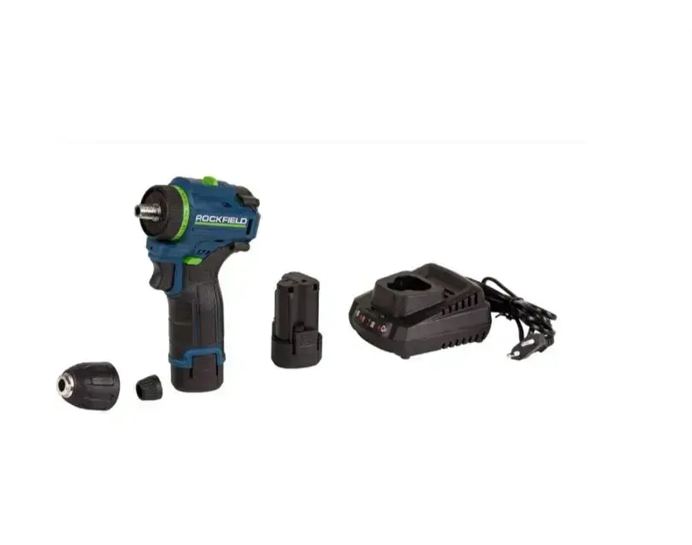 Шуруповерт аккумуляторный Rockfield RF1002BK дрель бесщеточная 12 В Li-ion 2x2 А