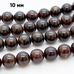 Гранат альмандин бусины, размер около 10,3-10,5 мм, цена за 9 шт (1/4 нити)