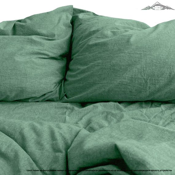 Вареный (стираный) хлопок, цв.Зелено-серый меланж (17-0220)