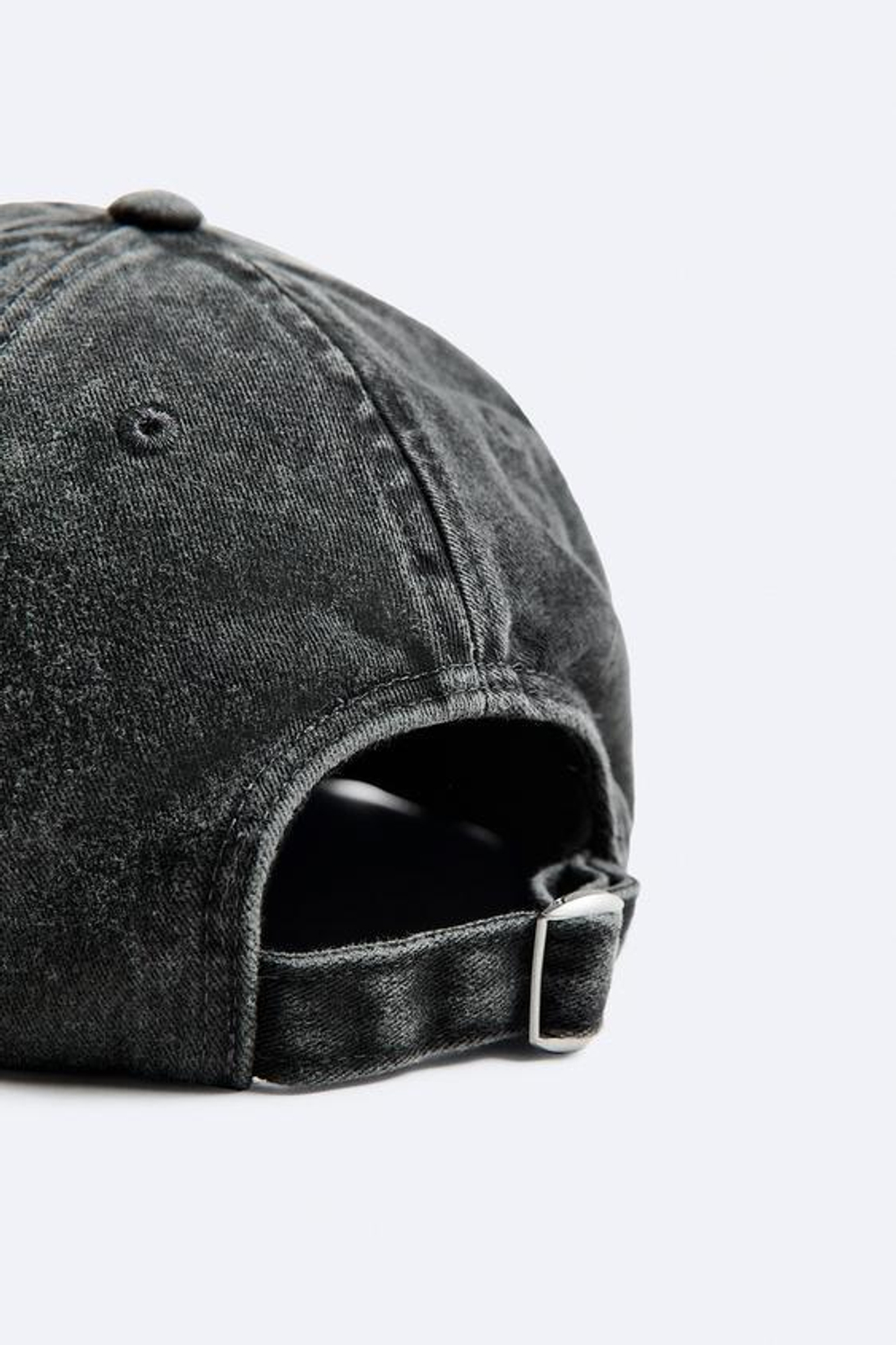 ZARA КЕПКА ИЗ СТИРАНОГО ДЕНИМА, ЧЕРНЫЙ