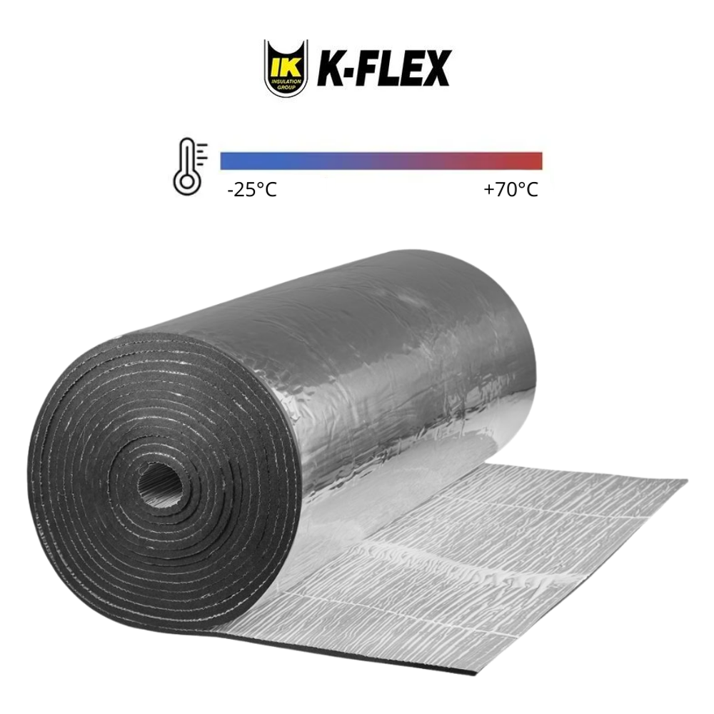 Рулон теплоизоляции из вспененного каучука самоклеящийся с алюминиевым покрытием K-FLEX ST AD ALU