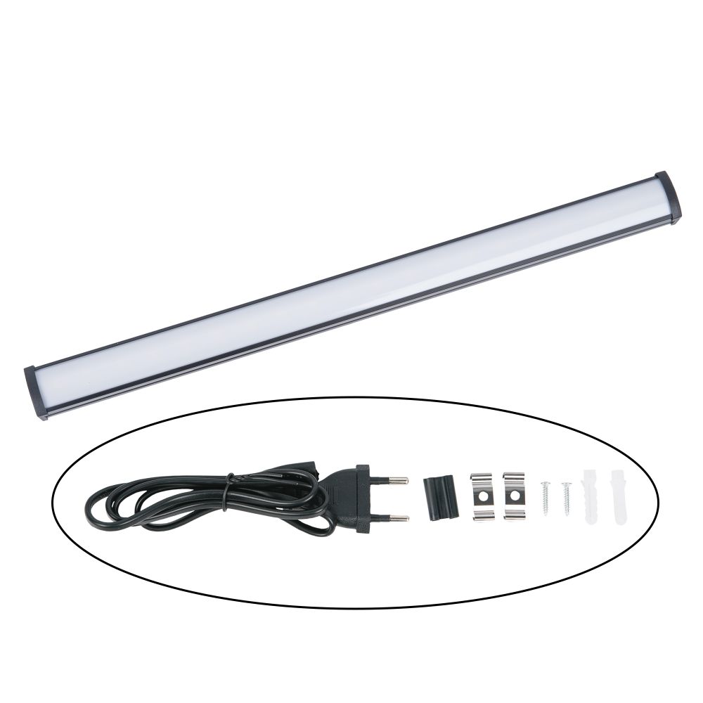 ULI-Q951 6W-4000K IP20 BLACK Светильник линейный светодиодный аналог Т5. 230В. Кабель 0.9м с вилкой и крепление в-к. Белый свет 4000K. Корпус черный. TM Volpe