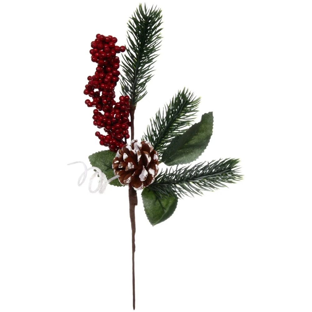 Ветка хвойная «Рябинка», 27 см