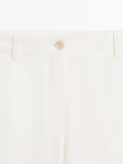 Massimo Dutti Брюки из льна, экрю