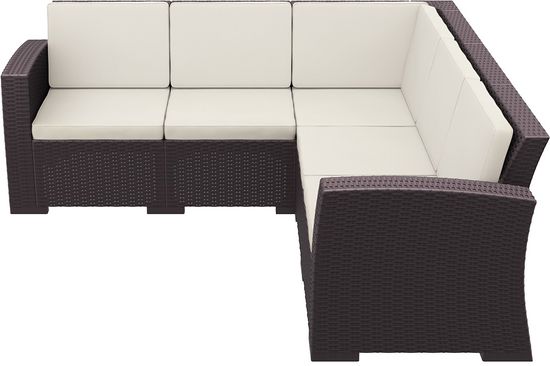 Диван пластиковый плетеный угловой с подушками Monaco Lounge Corner
