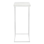 Придиванный столик Loft 50x30см, белый мрамор с белыми ножками