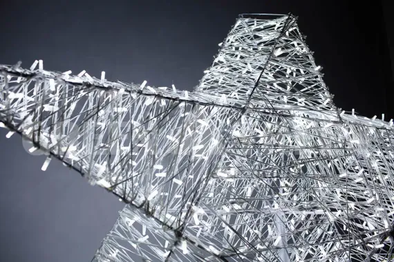 Макушка Гагаринская звезда из стекло-нити 50 см. для елей высотой от 5 до 10 м., белая, Green Trees (gag-sn-50white)