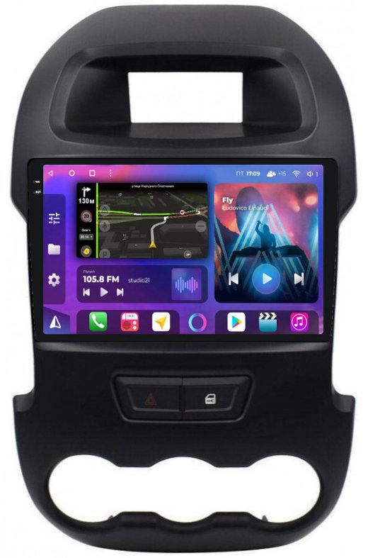 Магнитола для Ford Ranger 2011-2015 - FarCar XXL245M QLED+2K, Android 12, ТОП процессор, 8Гб+256Гб, CarPlay, 4G SIM-слот