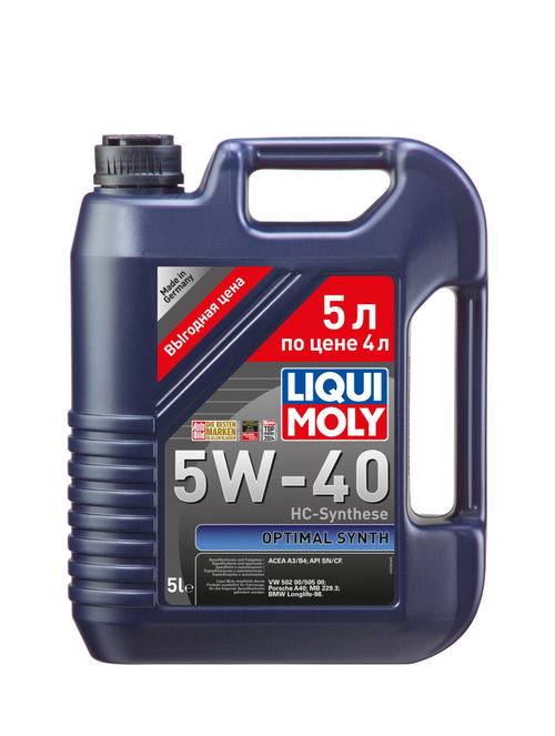 Масло Liqui Moly Optimal Diesel 10W40 CF B3 (5л) п/синтетика