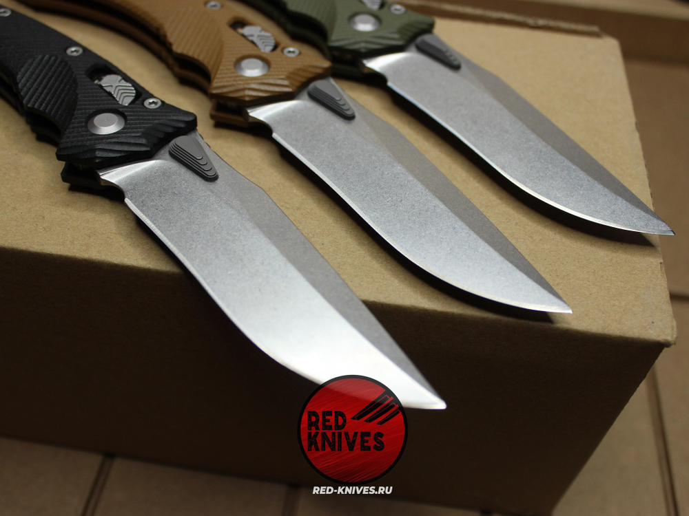 Нож Microtech Amphibian G10 - зеленая рукоять G10, клинок стоунвош RK/458