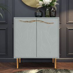 Комод Арт Колор leaves Стайл Голд с 2 полками Серый дым