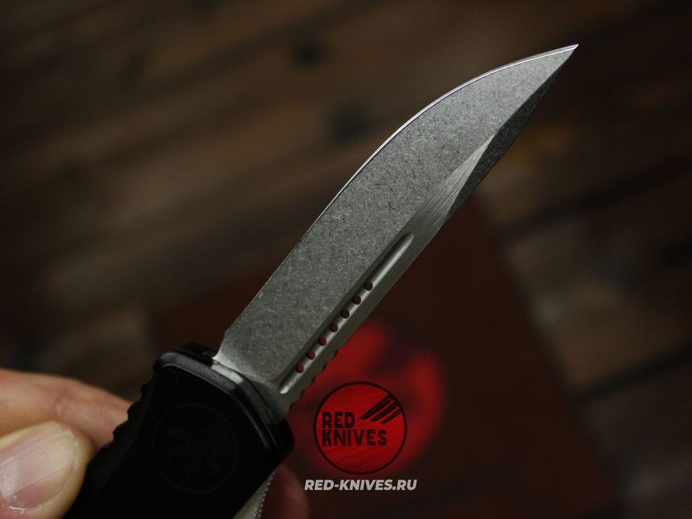 Нож Microtech HERA 2 S/E - темная рукоять, клинок стоунвош МТ21