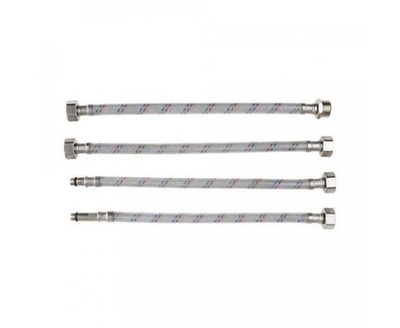 Подводка гибкая для воды нейлон/ПВХ стальная гайка, вн-нар, г/ш, 1/2" 120 см 4879 AQUALINE