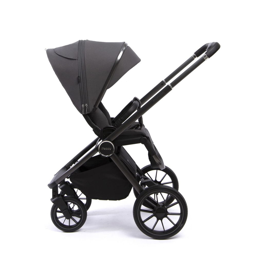Коляска детская Peppy Monaco 2 в 1 GP Antrazit (графитовый), рама графит, шлифованный алюминий